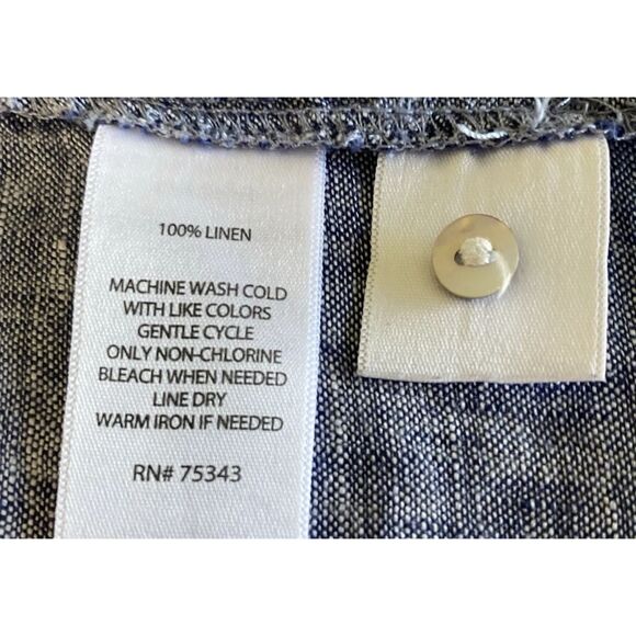 Jones New York 100% Linen Shirt Women's Small Sleeveless Blue - Picture 6 of 7